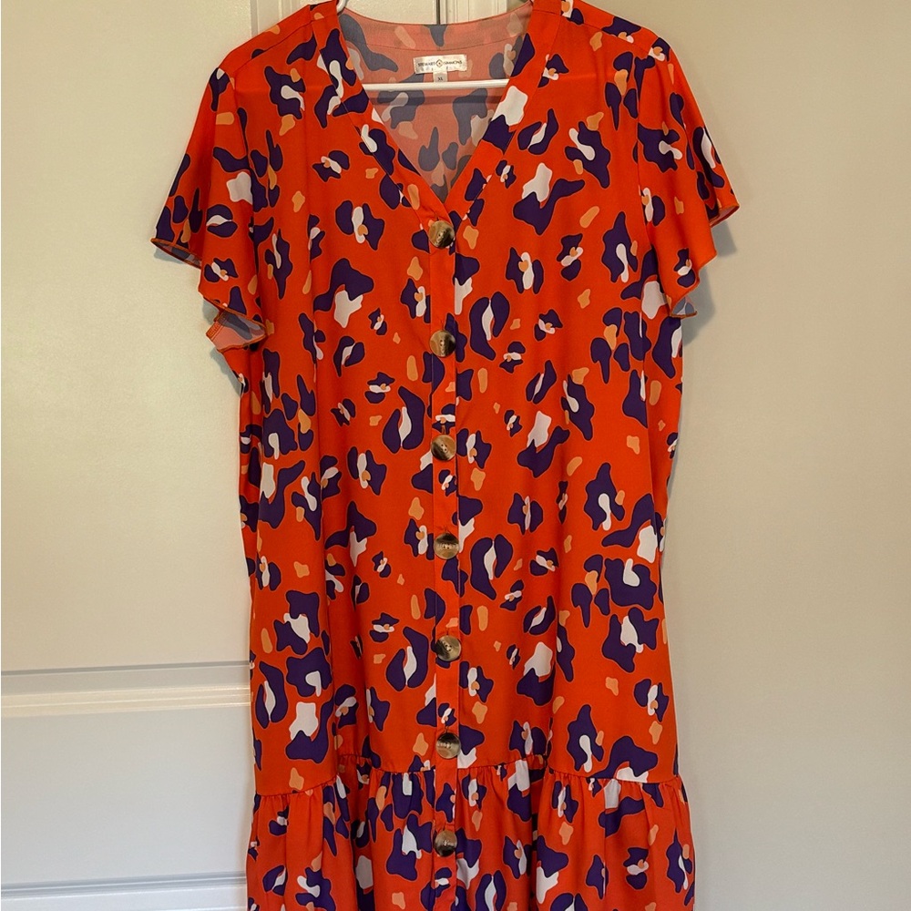 Orange and Blue Patterned Dress - Perfect for a gameday!
